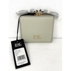 ZAC Zac Posen Eartha Zipped Small Wallet Mini Bow Seal Gray NWT